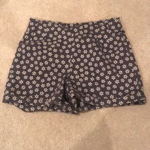 Grey and White Flower Shorts